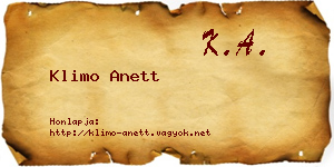 Klimo Anett névjegykártya
